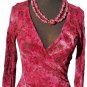 Cache Faux Wrap Ruched Peek A Boo Lace Top New XS/S Stretch Cranberry NWT $118