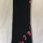 Xscape Black Floral Beaded Silk Maxi Slip Dress Sz 6/8/10 S/M Formal Evening