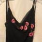 Xscape Black Floral Beaded Silk Maxi Slip Dress Sz 6/8/10 S/M Formal Evening