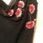 Xscape Black Floral Beaded Silk Maxi Slip Dress Sz 6/8/10 S/M Formal Evening