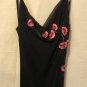 Xscape Black Floral Beaded Silk Maxi Slip Dress Sz 6/8/10 S/M Formal Evening
