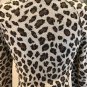 Cache Metallic Animal Print Ruched Keyhole Neck Top Stretch New $98 NWT Size S