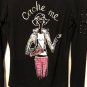 Cache Black Embellished Long Sleeve Tee T Shirt Top Sz M Sequins Stretch