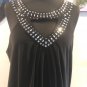 Cache Embellished Open Neck Body Hugging Lined Stretch Drop Waist Dress LBD Sz12