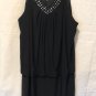 Cache Embellished Open Neck Body Hugging Lined Stretch Drop Waist Dress LBD Sz12