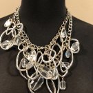 Chico’s Multi Strands Silver Metal Chains Clear Acrylic Chunks Necklace 18"- 24" Chico’s Multi Strands Silver Metal Chains Clear Acrylic Chunks Necklace 18"- 24"