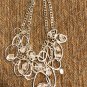 Chico&acirc;��s Multi Strands Silver Metal Chains Clear Acrylic Chunks Necklace 18"- 24"