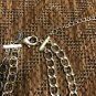 Chico&acirc;��s Multi Strands Silver Metal Chains Clear Acrylic Chunks Necklace 18"- 24"