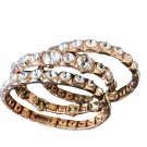 Cache 3 Lot Bundle gold tone stretch bracelets multi size faceted crystals New Cache 3 Lot Bundle gold tone stretch bracelets multi size faceted crystals New