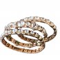 Cache 3 Lot Bundle gold tone stretch bracelets multi size faceted crystals New