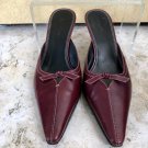 Cole Haan Burgundy Leather Women's Slides Mules Heels Sz 7.5 Jorga 2.5" heel Cole Haan Burgundy Leather Women's Slides Mules Heels Sz 7.5 Jorga 2.5" heel