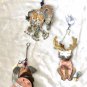 Chico's Mixed Metal Cat Dog Ornaments gold copper silver Beading NWT Lot 3