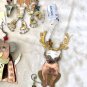 Chico's Mixed Metal Cat Dog Ornaments gold copper silver Beading NWT Lot 3