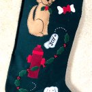 C & F Creations 20" 3D TOP Dog FELT Christmas Stocking Plush Textured Joy New C & F Creations 20" 3D TOP Dog FELT Christmas Stocking Plush Textured Joy New