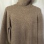 Boston Proper Tan Knit Pullover Turtleneck Dress with faux fur sleeve ends Sz L