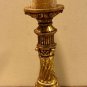 Large Gold Pillar Candle+ Holder Claw Foot Carved Polystone Victorian Style, 24"