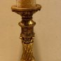 Large Gold Pillar Candle+ Holder Claw Foot Carved Polystone Victorian Style, 24"