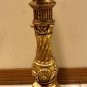 Large Gold Pillar Candle+ Holder Claw Foot Carved Polystone Victorian Style, 24"