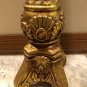 Large Gold Pillar Candle+ Holder Claw Foot Carved Polystone Victorian Style, 24"