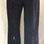Cache $118 UN-ZIP 19" BACK LEG Split Pant Navy Blue Stretch 2" Self Belt Sz 4