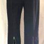 Cache $118 UN-ZIP 19" BACK LEG Split Pant Navy Blue Stretch 2" Self Belt Sz 4