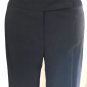 Cache $118 UN-ZIP 19" BACK LEG Split Pant Navy Blue Stretch 2" Self Belt Sz 4