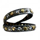 BKE from Buckle Gray Snake Texture Wrap Bracelet Leather Rhinestones Grommet 15" BKE from Buckle Gray Snake Texture Wrap Bracelet Leather Rhinestones Grommet 15"