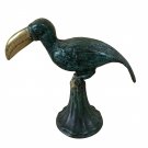 Toucan with Pedestal Bronze Sculpture Vintage 8" x 8" 2.2# Gumps of SF Toucan with Pedestal Bronze Sculpture Vintage 8" x 8" 2.2# Gumps of SF