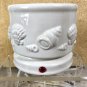 Electric LARGE JAR CANDLE WARMER Ceramic Crock BEACH CHAIRS Ocean SHELLS