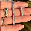 Vintage SWAROVSKI Crystal Bar Drop Pendant Necklace 18" and earrings set