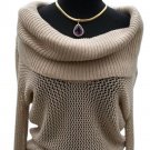 Cache Metallic Peek A Boo Knit Exaggerated Collar Top New Sweater $118 NWT