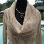 Cache Metallic Peek A Boo Knit Exaggerated Collar Top New Sweater $118 NWT