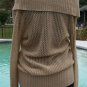 Cache Metallic Peek A Boo Knit Exaggerated Collar Top New Sweater $118 NWT
