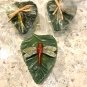 ILLUMINATIONS Floating Purple Green Dragonfly Leaf Candle New NWT Textured