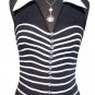 Cache Sheer Mesh OTTOMAN Event $158 Top New Size 6/8 S/M Black White NWT