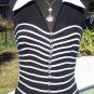 Cache Sheer Mesh OTTOMAN Event $158 Top New Size 6/8 S/M Black White NWT
