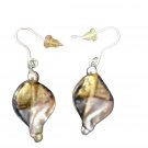 Hand Made Mouth Blown Glass Drop Earrings Swirled Murano style unique 1" x 2" Hand Made Mouth Blown Glass Drop Earrings Swirled Murano style unique 1" x 2"