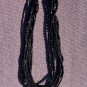 Cache Necklace Black Bead Rhinestone Metal Pendant Choker Multi Strand Adjustabl