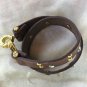 BKE from Buckle Brown Wrap Bracelet Leather Rhinestones Grommets 15" Gold Buckle