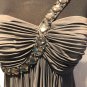 Cache Event Lined Dress Stretch 1 Shoulder Gemstone Ruched Grey Ombre Size 12 L