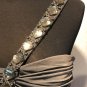 Cache Event Lined Dress Stretch 1 Shoulder Gemstone Ruched Grey Ombre Size 12 L