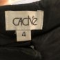 Cache Stretch Black Pant Flat Front Lace Bottom No Waistband Size 4/6 $118