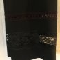 Cache Stretch Black Pant Flat Front Lace Bottom No Waistband Size 4/6 $118