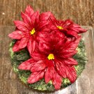 Our America Gift Candle Topper Poinsettias New NIB Holiday Our America Gift Candle Topper Poinsettias New NIB Holiday