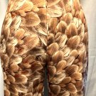 Cache Stretch Feathers Print Flat Front Zip Flair $128 Sz 2/4 Brown Tan Beige Cache Stretch Feathers Print Flat Front Zip Flair $128 Sz 2/4 Brown Tan Beige