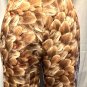 Cache Stretch Feathers Print Flat Front Zip Flair $128 Sz 2/4 Brown Tan Beige