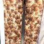 Cache Stretch Feathers Print Flat Front Zip Flair $128 Sz 2/4 Brown Tan Beige