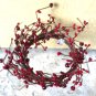 Rustic Red Pip Berry Bells Candle Ring 5" Opening Pillar Jar Setting and Decor