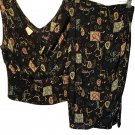 Carole Little Vintage Woman's Two Piece Top Skirt Set Size 6 Paisley Abstract Carole Little Vintage Woman's Two Piece Top Skirt Set Size 6 Paisley Abstract