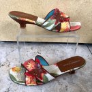 Michael Simon Shoe Slide Sandal Sz 7.5 Leather Textured Fabric Butterfly $150 Michael Simon Shoe Slide Sandal Sz 7.5 Leather Textured Fabric Butterfly $150